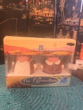 The Pilgrim Pair Ceramic Salt & Pepper Shakers - Brown/White